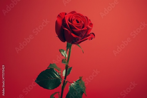red rose on red background