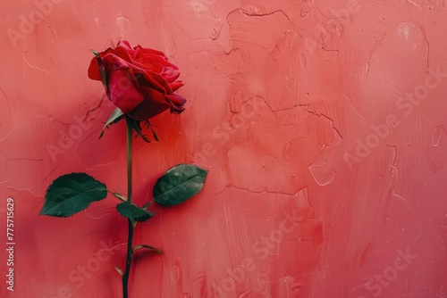 red rose on red background