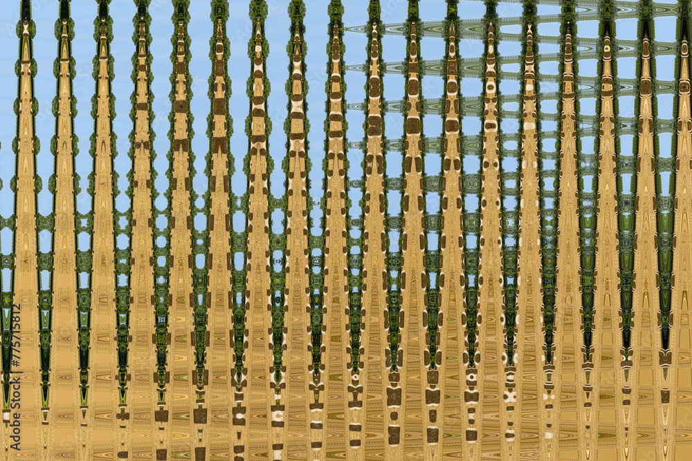 Abstract pattern with wave in beige and blue tones. Artistic zigzag ...