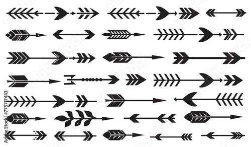 Arrow icon symbol set, vector illustrations on white background photo