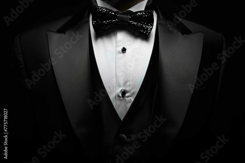 tuxedo on black background photo