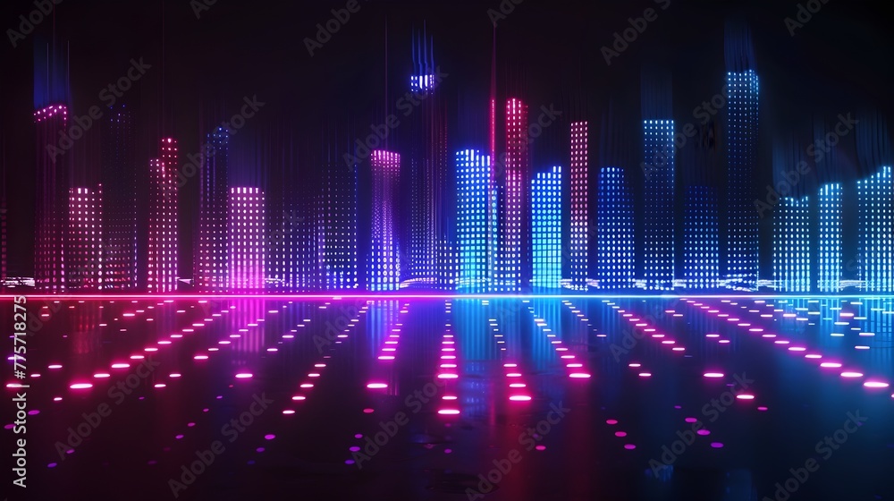 Holographic Music Equalizer with Neon Glow and Hyper Sound Waves for Audio Software UI Icon Holographic Music Equalizer with Neon Glow and Hyper Sound Waves for Audio Software UI Icon