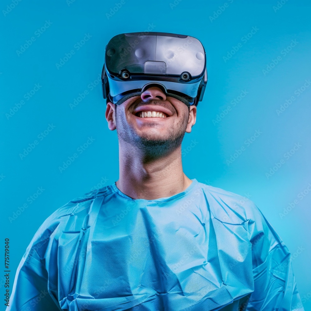 Surgeon Experiencing Virtual Reality Technology. Generative ai Surgeon Experiencing Virtual Reality Technology. Generative ai