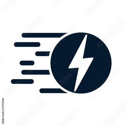 Fast recharge concept. Vector linear icon isolated on white background.