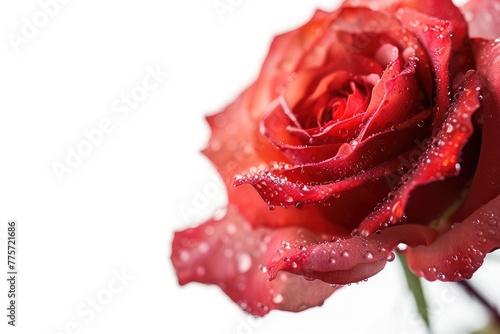 red rose on white background