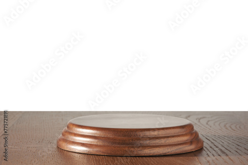 Polished Circular Wooden Pedestal Display