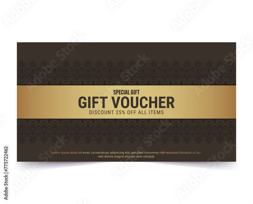 Menu restaurant luxury gift voucher design template