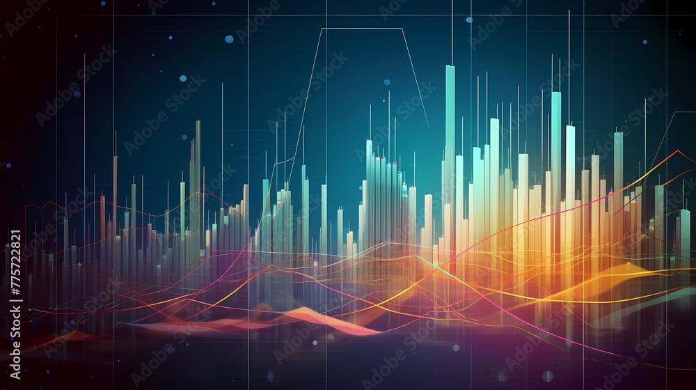 Stock market chart or forex trading chart for business and finance concept Stock market chart or forex trading chart for business and finance concept