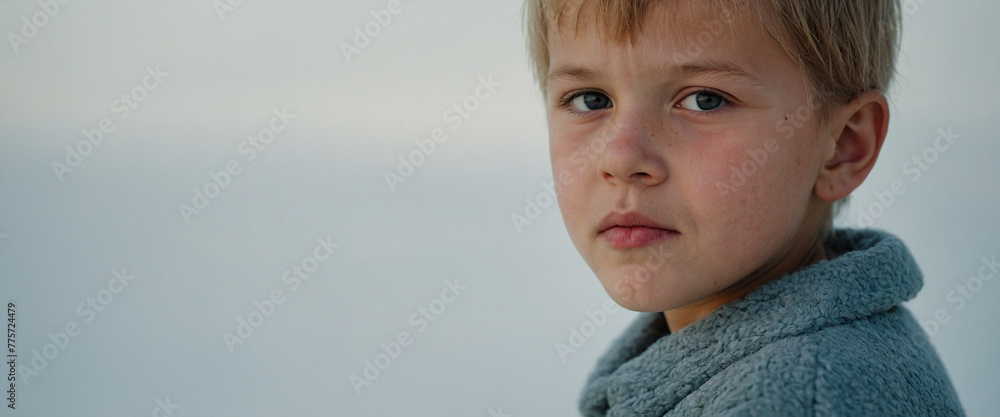 A young boy with blonde hair