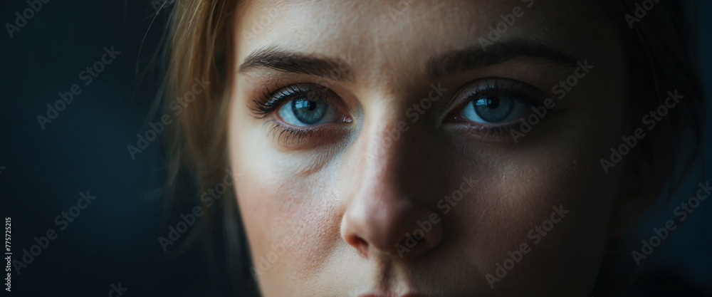 close-up of a woman's eyes close-up of a woman's eyes