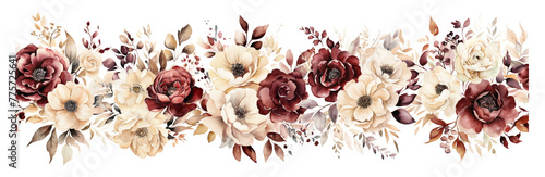 Wide panoramic floral border design photo
