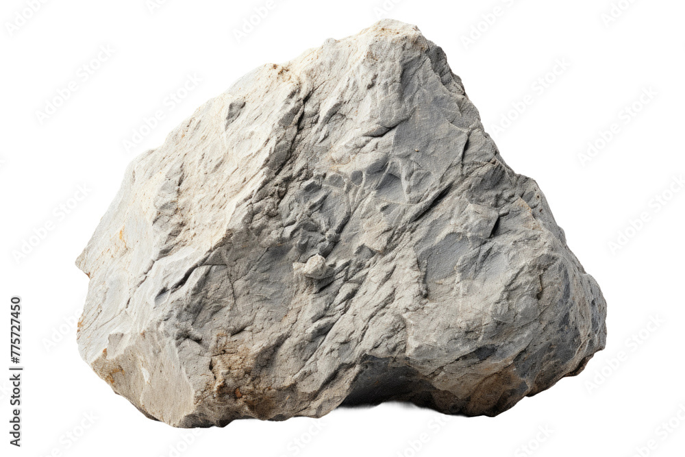 Solitary Sentinel: A Rock Against the Void. White or PNG Transparent Background.