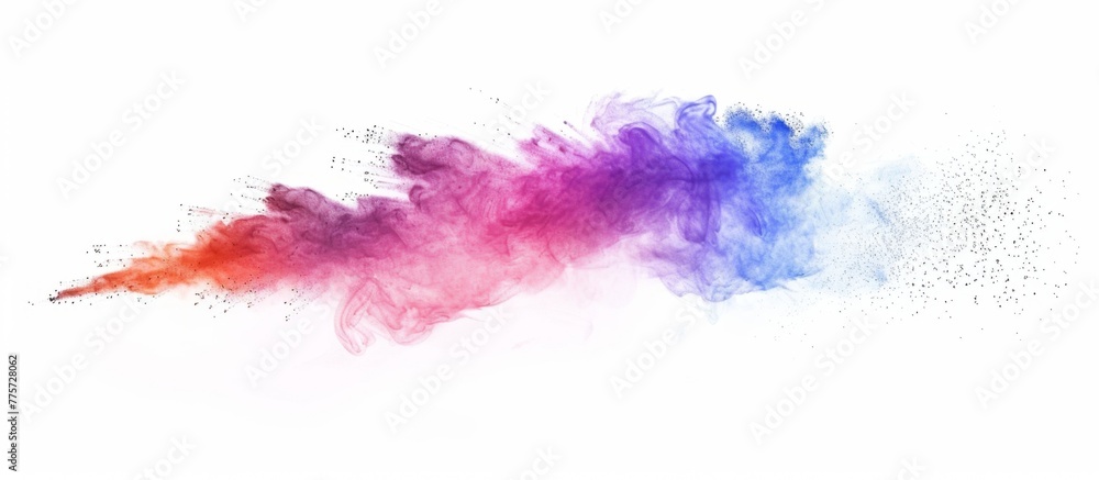 Colorful powder cloud in air