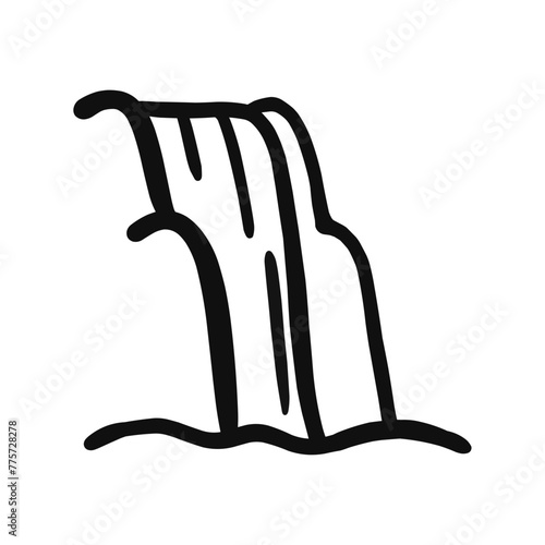 Waterfall Landscape Illustration Nature