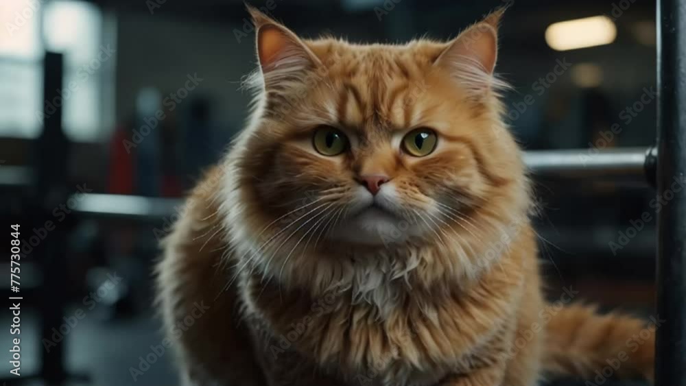 cute adorable cat in the gym cute adorable cat in the gym
