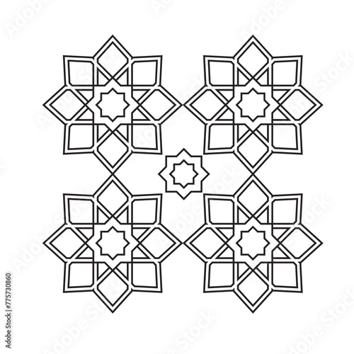Islamic Geometric Outline Pattern