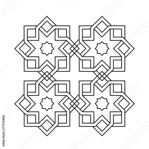 Islamic Geometric Outline Pattern