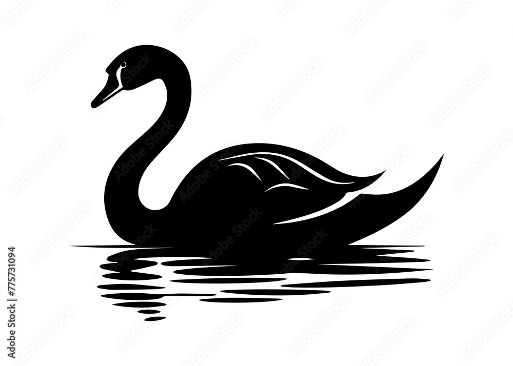 swan silhouette vector illustration swan silhouette vector illustration