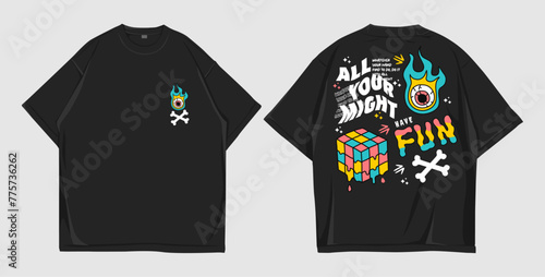 design t shirt oversize fun.eps