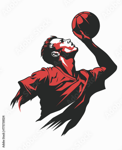 man playing hand ball illustration