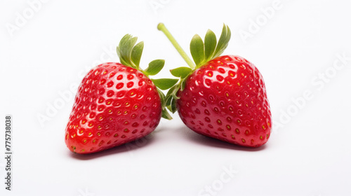 Strawberry isolated. Strawberries isolate. Whole, half, cut strawberry on white. Strawberries isolate. Side view organic strawberries. Full depth of field. With clipping path.