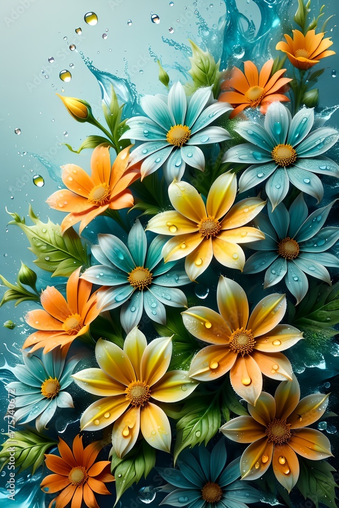 Obraz premium Bouquet of colorful bright flowers