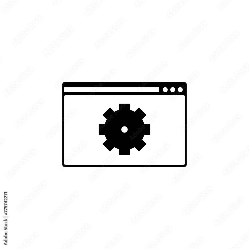 Browser Setup flat vector icon. Simple solid symbol isolated on white background Browser Setup flat vector icon. Simple solid symbol isolated on white background