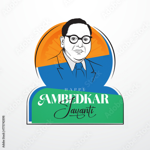 Happy Ambedkar Jayanti Vector Template Illustration, Babasaheb Dr. Bhimrao Ramji Ambedkar Jayanti Vector Illustration photo