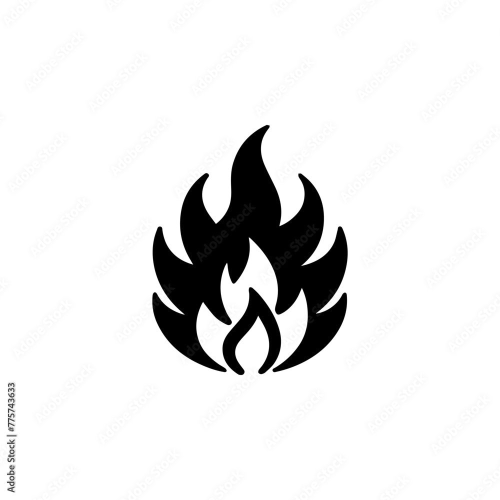 Fire Flames flat vector icon. Simple solid symbol isolated on white background Fire Flames flat vector icon. Simple solid symbol isolated on white background