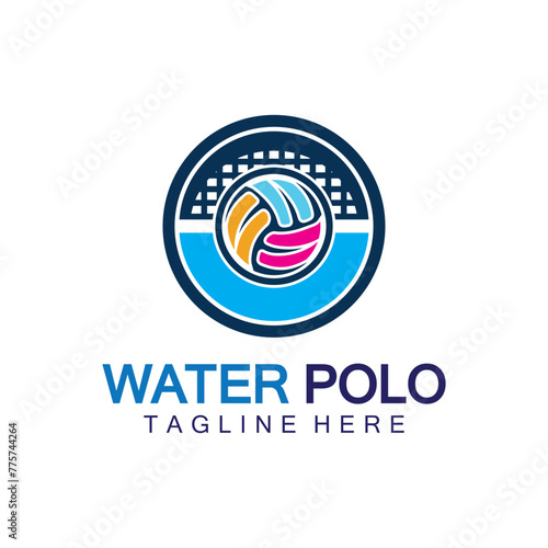 Water polo logo vector icon design. logo sport water polo