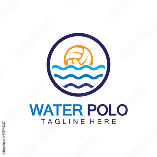 Water polo logo vector icon design. logo sport water polo