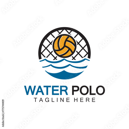 Water polo logo vector icon design. logo sport water polo