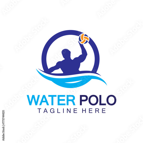 Water polo logo vector icon design. logo sport water polo