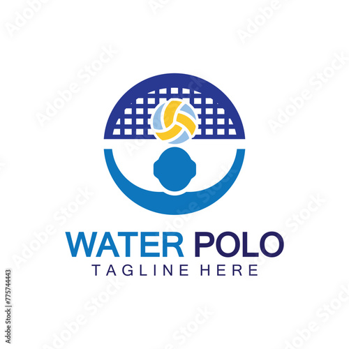Water polo logo vector icon design. logo sport water polo