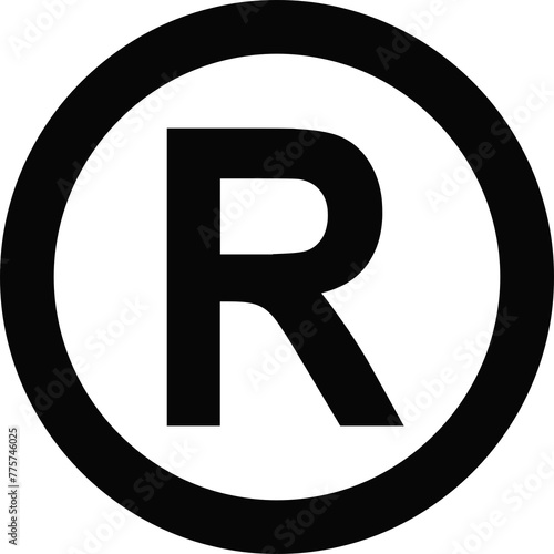 Registered trademark symbol icon isolated photo