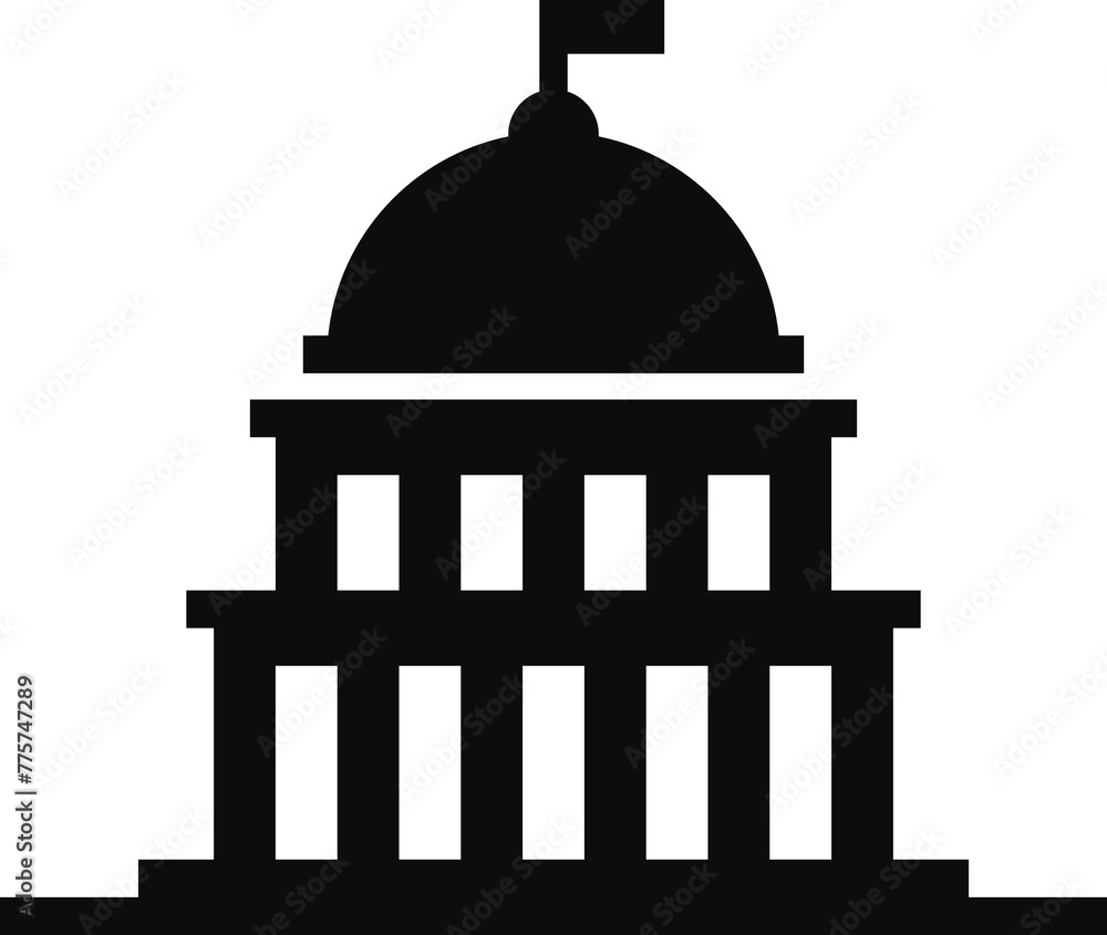 Political building - government clip art icon isolated