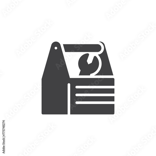 Tool box with wrench vector icon