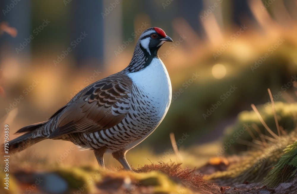 Black grouse bird close up in natural habitat Black grouse bird close up in natural habitat