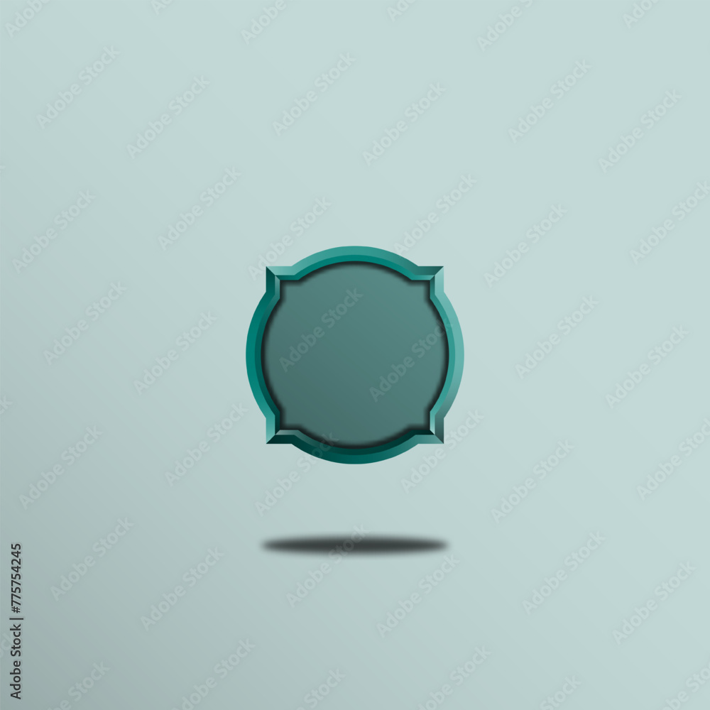 Blank blue label on a gray background. 3d rendering. Blank blue label on a gray background. 3d rendering.