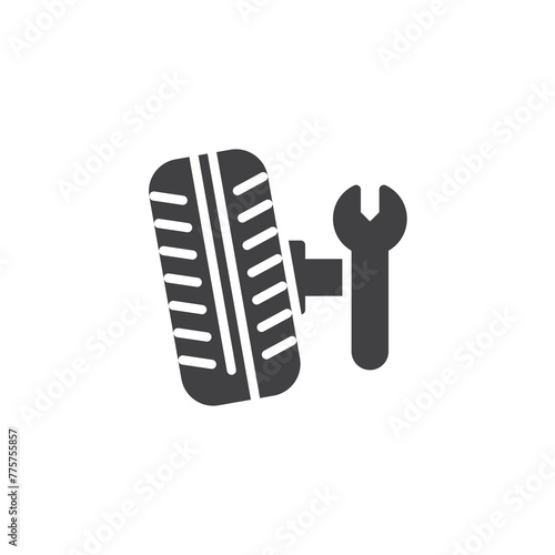 Car wheel service vector icon