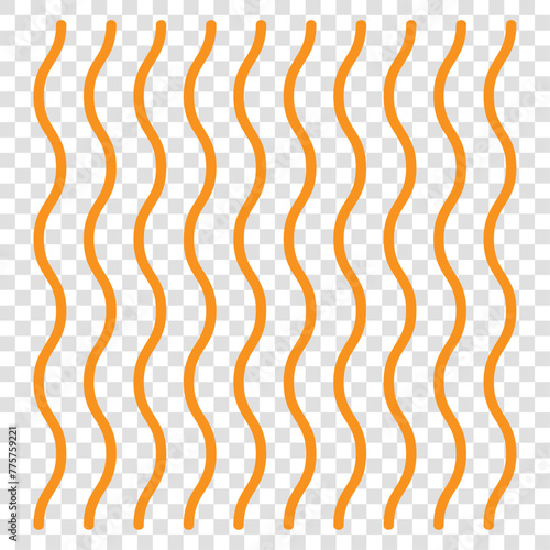 Yellow wavy noodle or pasta. Vector illustration isolated on transparent background photo