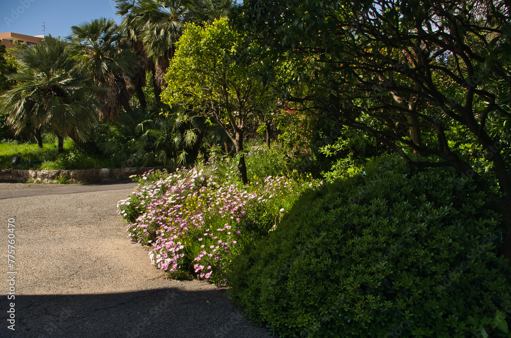 Menton Park in spring, Côte d'Azur, Alpes Maritimes