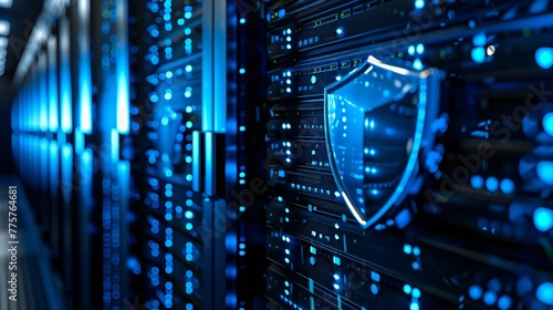 Data Center Security Shield and Server Racks