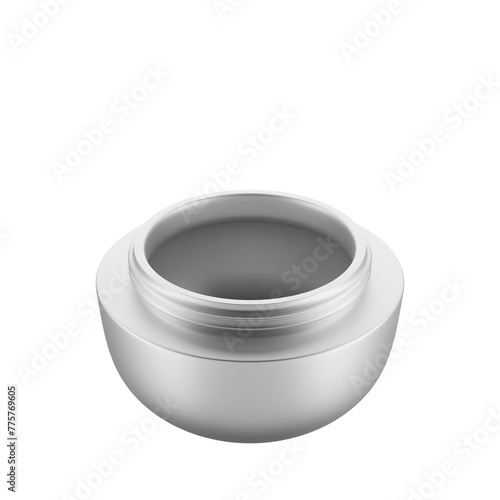 Facial cream jar 3D rendering. Advertising signs. Product design. Product sales. Product code.
