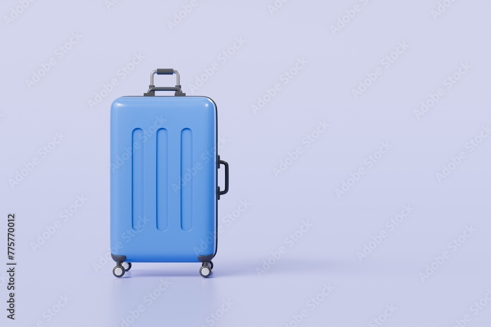 3d Travel Suitcase, luggage Suitcase Icon Isolated on purple background. travel concept. Minimal Blue Suitcase creative design. 3d render illustration. 3d Travel Suitcase, luggage Suitcase Icon Isolated on purple background. travel concept. Minimal Blue Suitcase creative design. 3d render illustration.