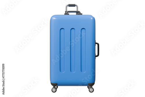 3d Travel Suitcase, luggage Suitcase Icon Isolated on purple background. travel concept. Minimal Blue Suitcase creative design. 3d render illustration.
