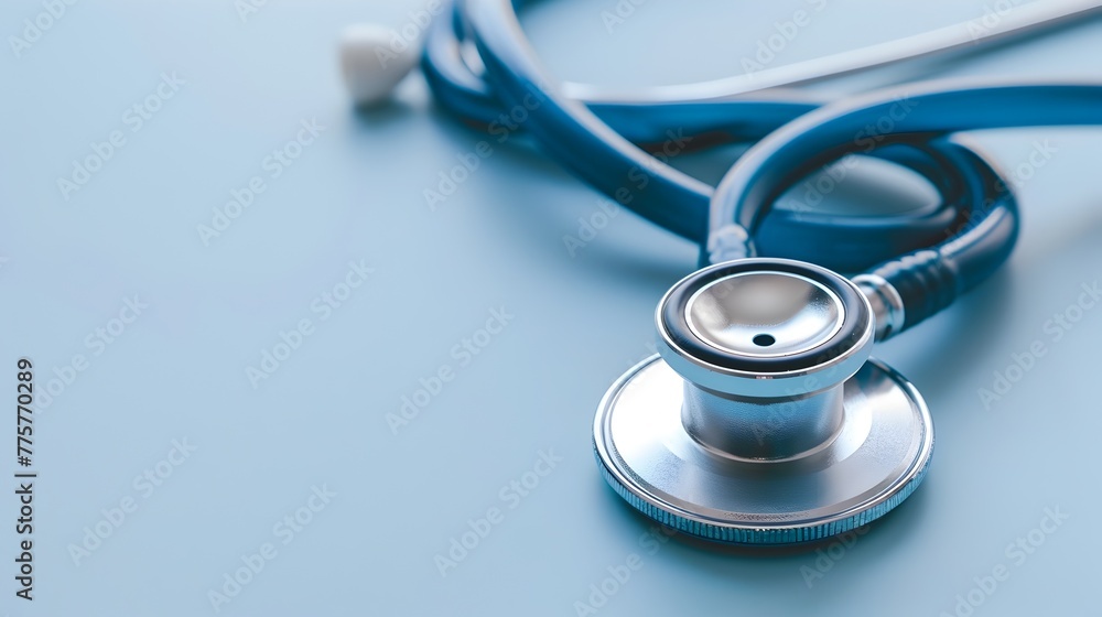 Close up View of a Stethoscope on a Plain Background Representing Medical Expertise and Healthcare Services Close up View of a Stethoscope on a Plain Background Representing Medical Expertise and Healthcare Services