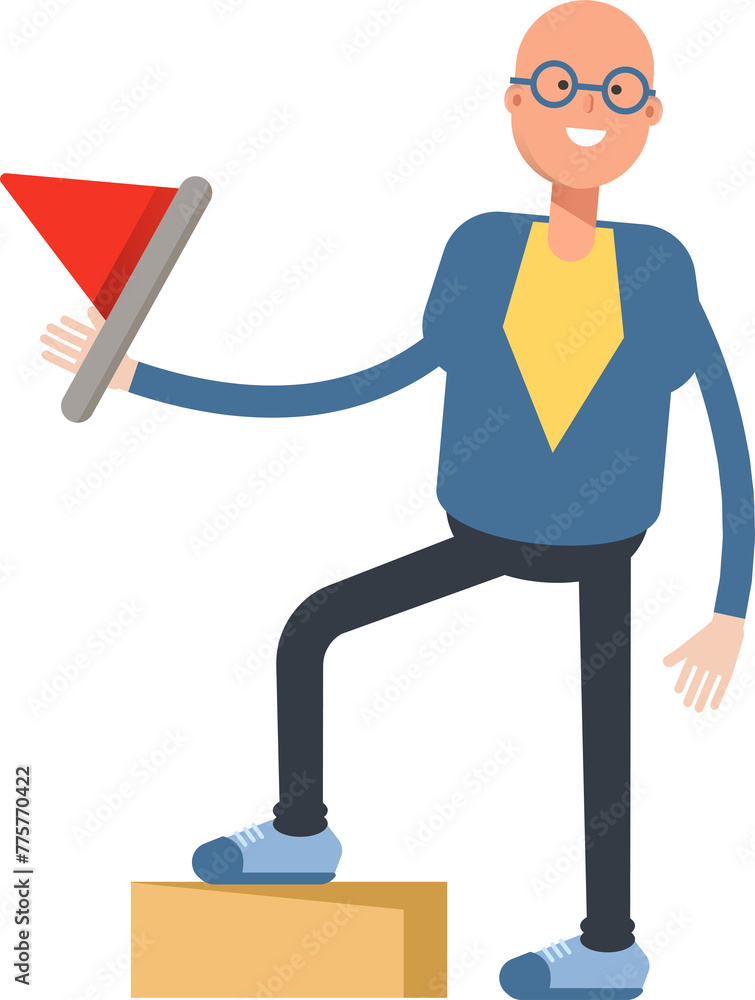 Bald Man Character Holding Flag
Bald Man Character Holding Flag