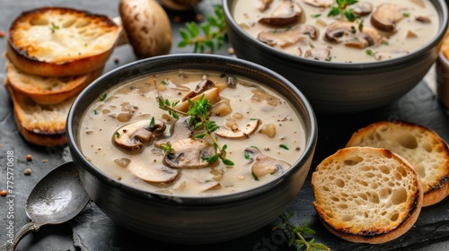 Mushroom Soup With Bread