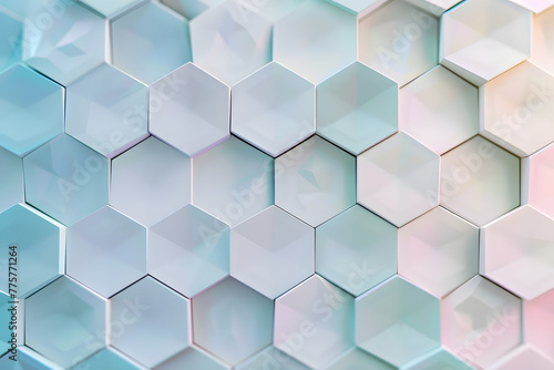 Abstract Geometric Background of Pastel Cubes with Soft Lighting